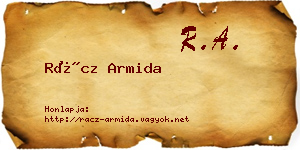 Rácz Armida névjegykártya